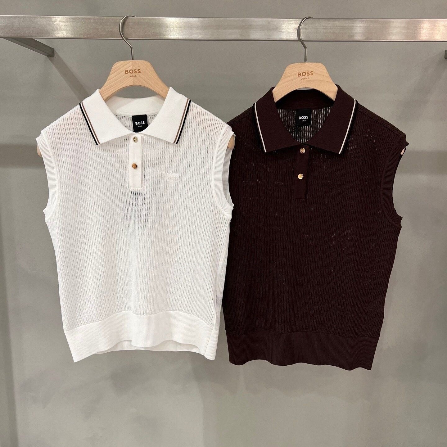 26 New Korean Style Golf Apparel for Women, Ice Silk Knit Sleeveless Polo Shirt, Breathable