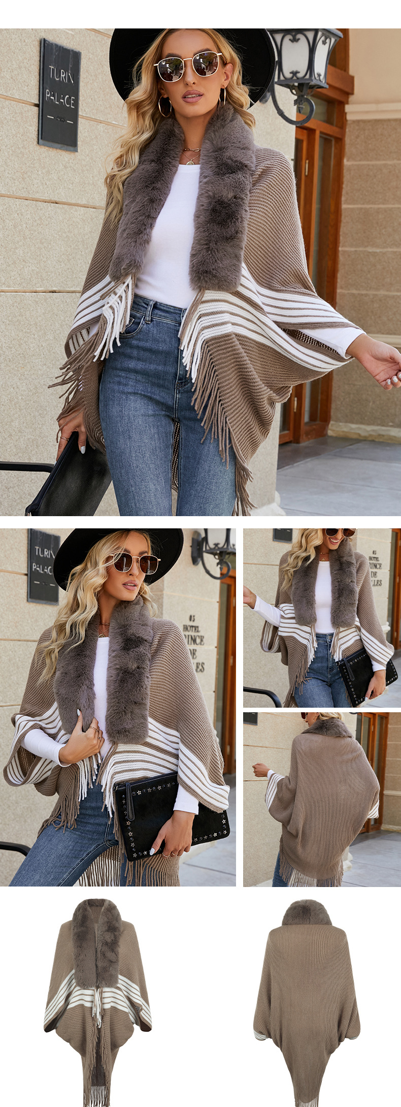 Fringe Cape Shawl Image 6