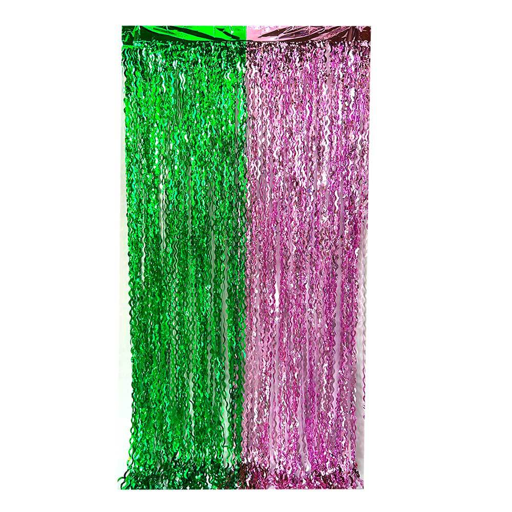 Transfronterizo Amazon 2m cortina de seda de lluvia colorida doble color brillante fiesta de cumpleaños suministros borla cortina de seda de lluvia