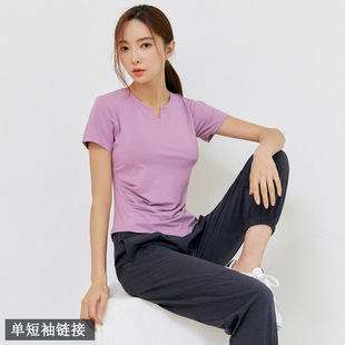 Yoga Clothing Sports Suit Women's Single Short-sleeved Professional Quick-drying Breathable New Style Running Clothes Fashionable Slimming Fitness Clothes