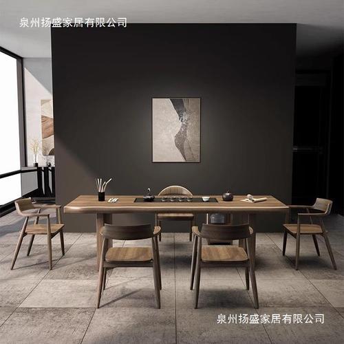 2024 New Wooden Tea Table Home Integrated Tea Set with Chairs Simple Gongfu Tea Tray Large Plate Table