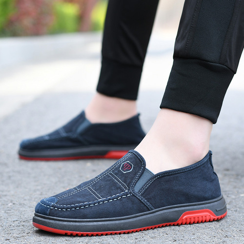  New Men's Shoes Spring Old Beijing Cloth Shoes Men's Casual Lazy Slip-On Canvas Shoes Versatile Sneakers