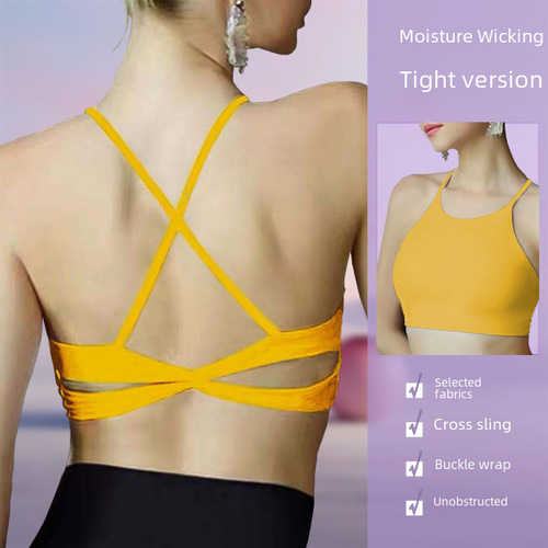 New fitness sports yoga tank top for women, outdoor running with chest pad, beautiful back design, outerwear dancewear, dropshipping one piece