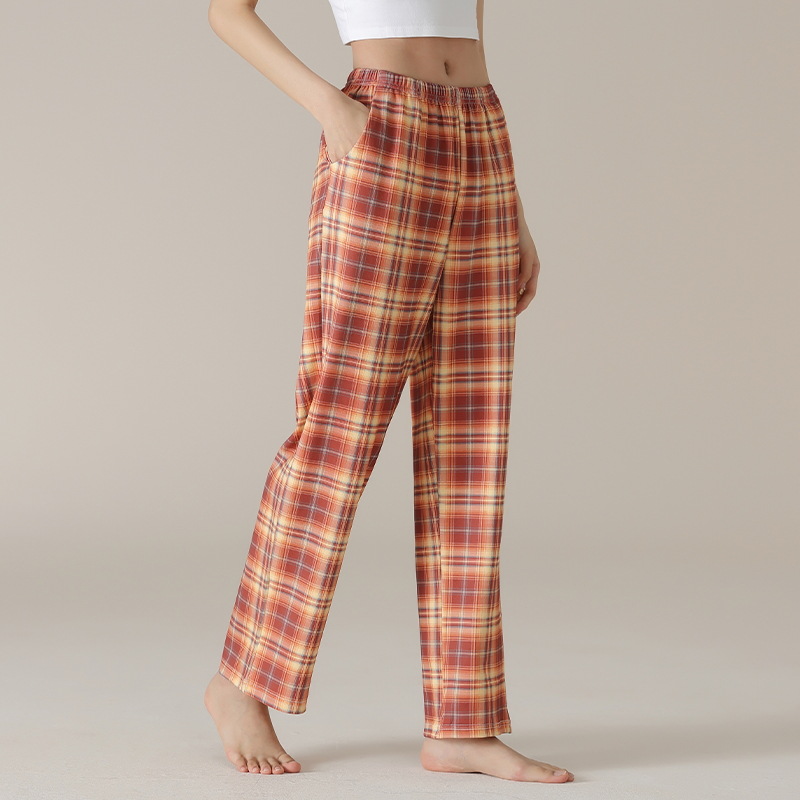 Pantalones de pijama de mujer primavera y otoño pantalones largos de algodón casuales sueltos de moda se pueden usar pantalones caseros de algodón de verano