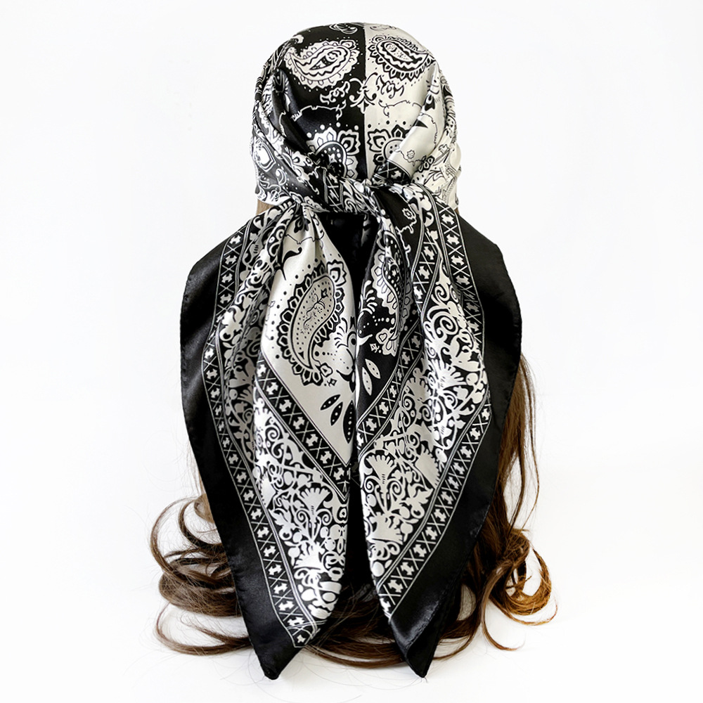 Women's Classic Silk Scarf Hijab Square Shawl For Head And Bag_voghion.com