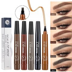 Cross-border cosmetics suake four-bristle brow pencil, four-branched water brow pencil, four-head brow pencil, color-holding thick rod liquid, foreign trade model