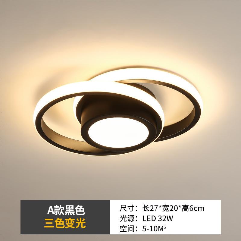 跨境北欧简约灯过道吸顶灯卧室替换楼梯阳台玄关灯具灯led圆圈主|undefined