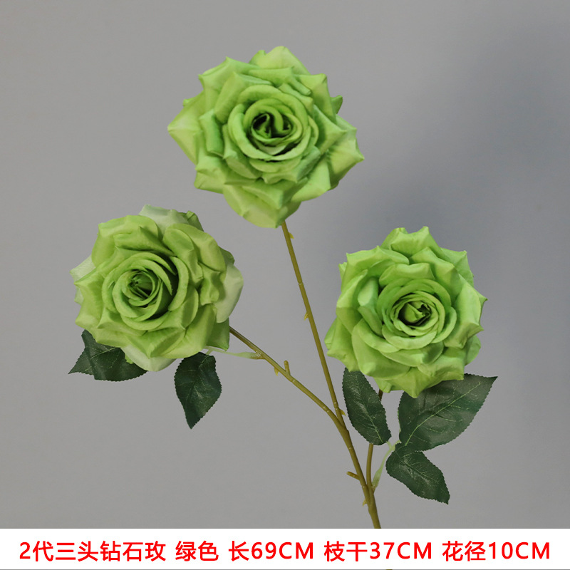 2nd generation three -headed diamond rose green