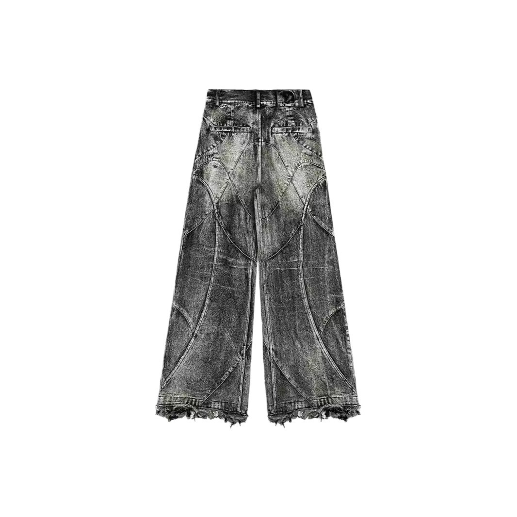 Gothic High-Waist Wide-Leg Trousers For Men Dark Trendy Retro Washed Loose Long Pants For American Street Style_mkmklike.com