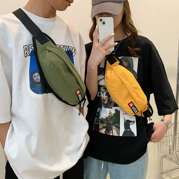 ins trendy brand chest bag men's casual Japanese shoulder bag men's small backpack trendy messenger bag men's new waist bag