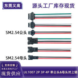 义高sm2.54公母对接2p3p4p端子线尾部上锡空中对接LED灯接线端子