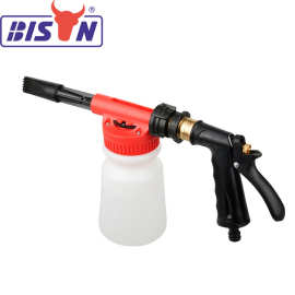 柏森泡沫喷壶洗车工具 洗车水枪低压泡沫壶 金属铜洗车双管泡沫枪