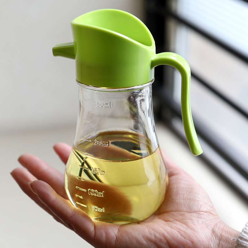 Set de botellas de aceite y vinagre de vidrio azul, accesorios de cocina