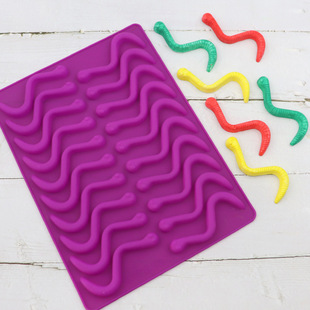 20-piece silicone snake candy mold earthworm strip candy mold fish worm candy chocolate mold