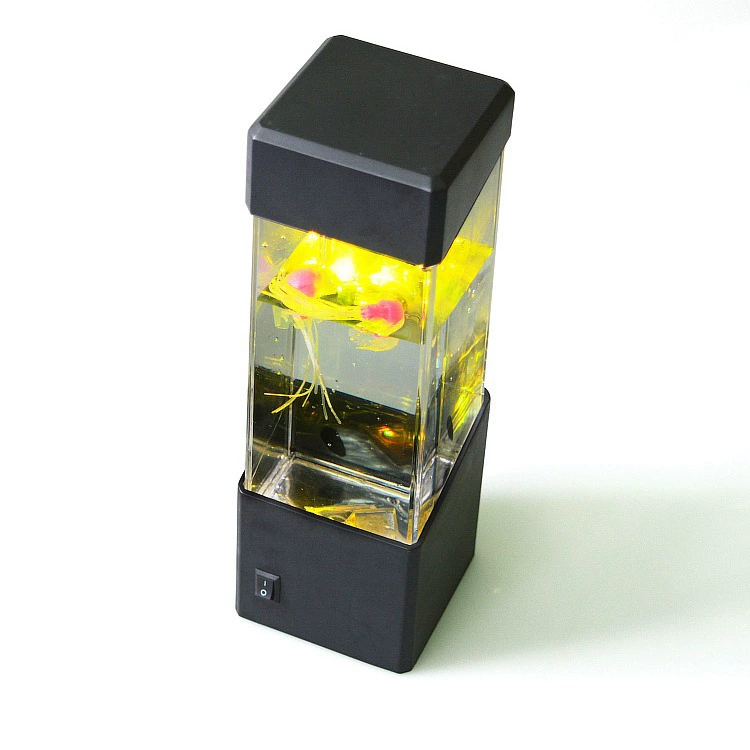 Лампа-ночник в виде медузы LED, лампа с вулканическим эффектом для аквариума, светодиоды изменяемого цвета, питание USB или 3×АА