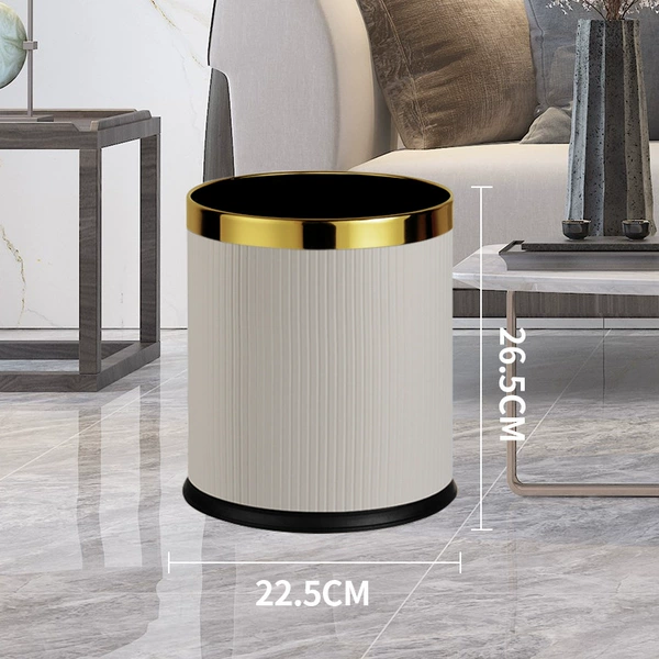 Double-layer plastic inner and outer barrels with white stripes and gold rings. Capacity 10L. Logo can be printed.