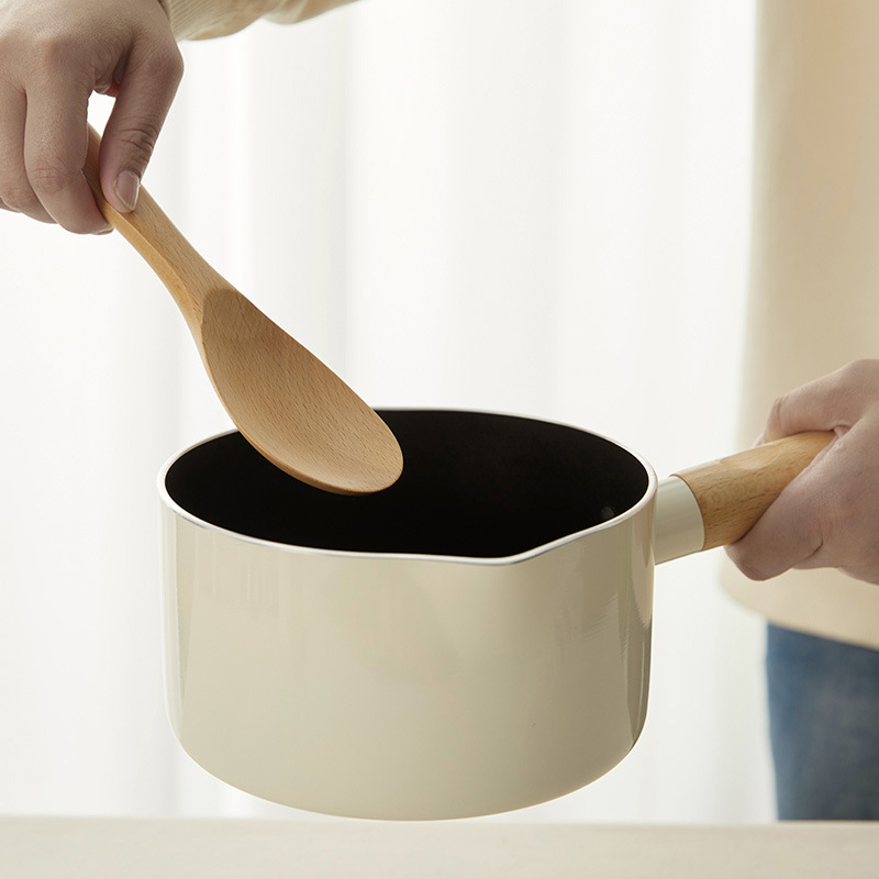 Madera sólida cocina cuchara de hayale tenedor de madera cuchara de doble cabeza tenedor de cocina de café mermelada cuchara de postre LOGO personalizado