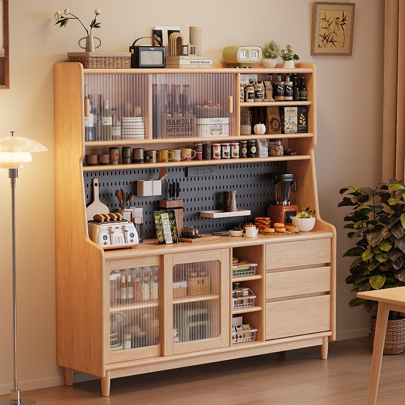 实木餐边柜靠墙一体简约现代客厅酒柜餐厅茶水柜厨房储物收纳柜
