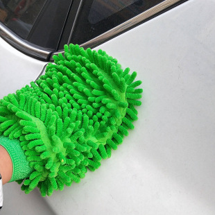 Double-sided Thickened Chenille Car Wash Car Cleaning Gloves Dual-use Dust Removal Car Cleaning Products Coral Gloves