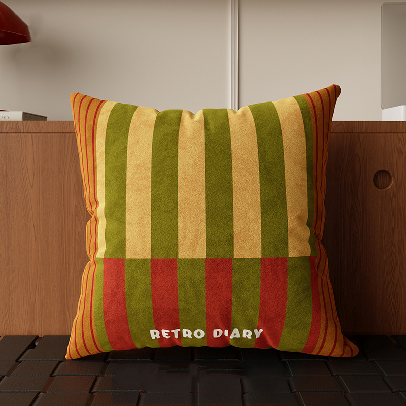 Retro Bauhaus estriado almohada de cabecera almohada de tira larga almohada de siesta almohada de cintura sofá sala de estar almohada de cama almohada cubierta