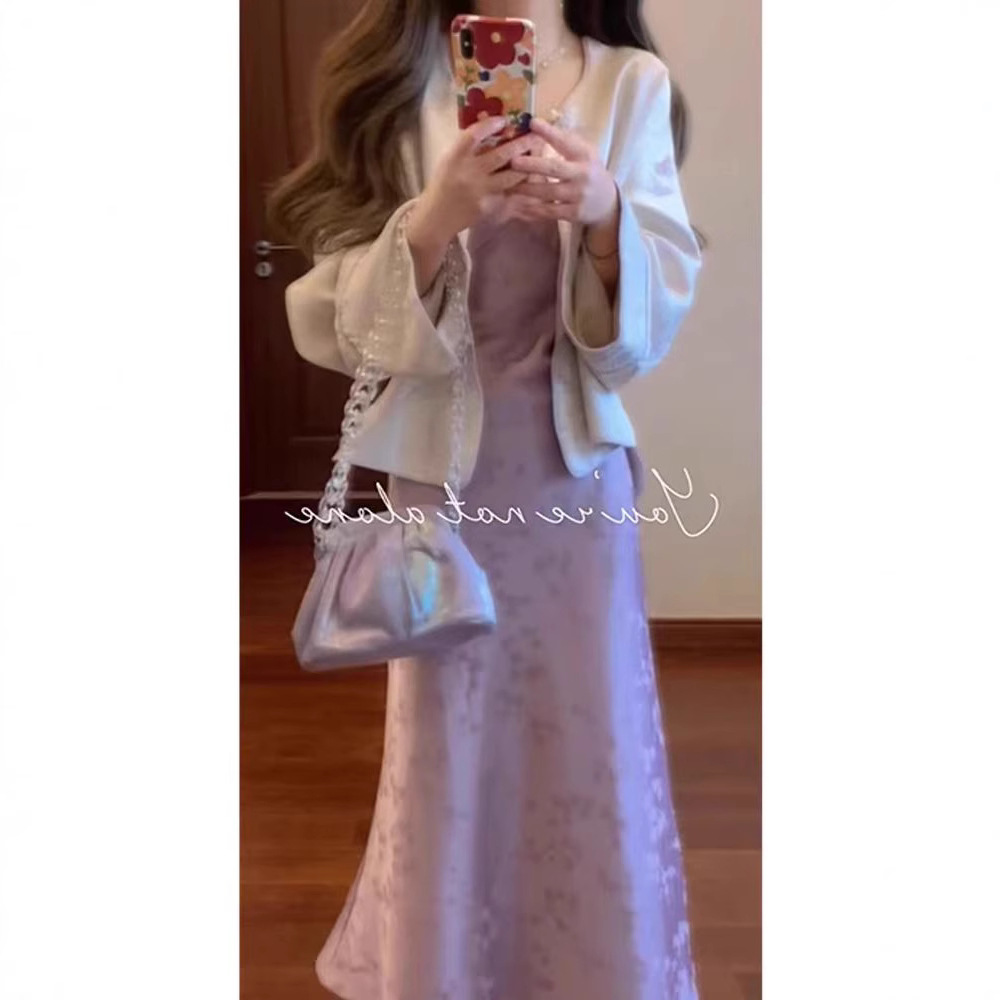 이른 가을 착용 새로운 중국 여성 의류 중국 스타일 선 오래된 돈 스타일 세트 CHEONGSAM 서스펜더 스커트 3677