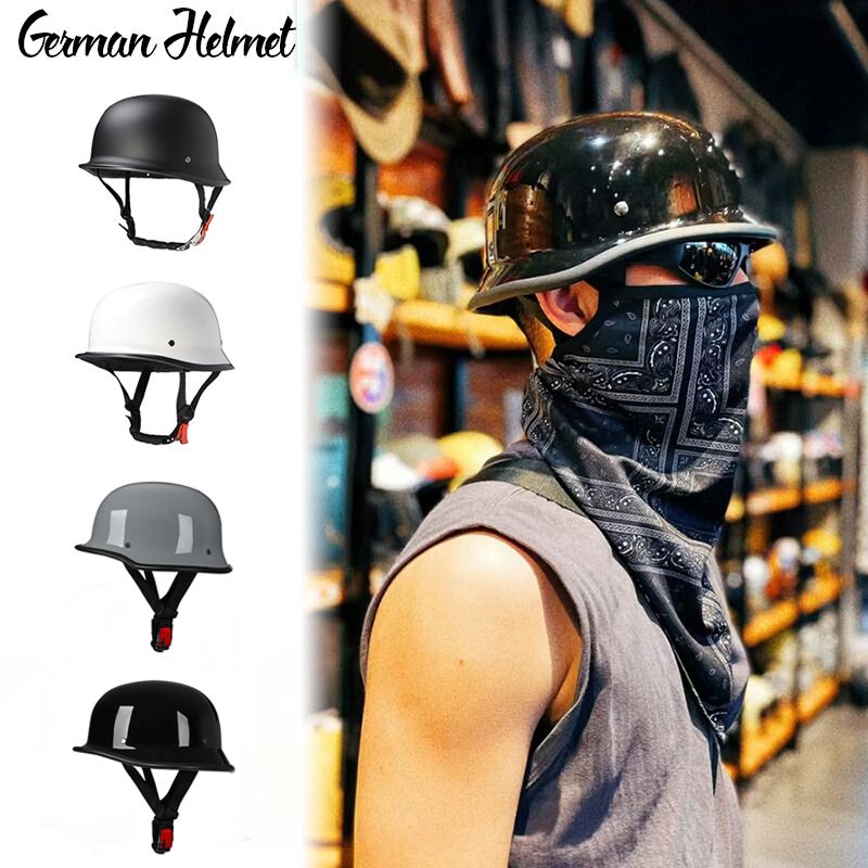 Motuoche 3C Certified German Style Helmet Scooter Motorcycle Helmet (Auto Parts and Accessories) - xl-matte-black-retro-helmet