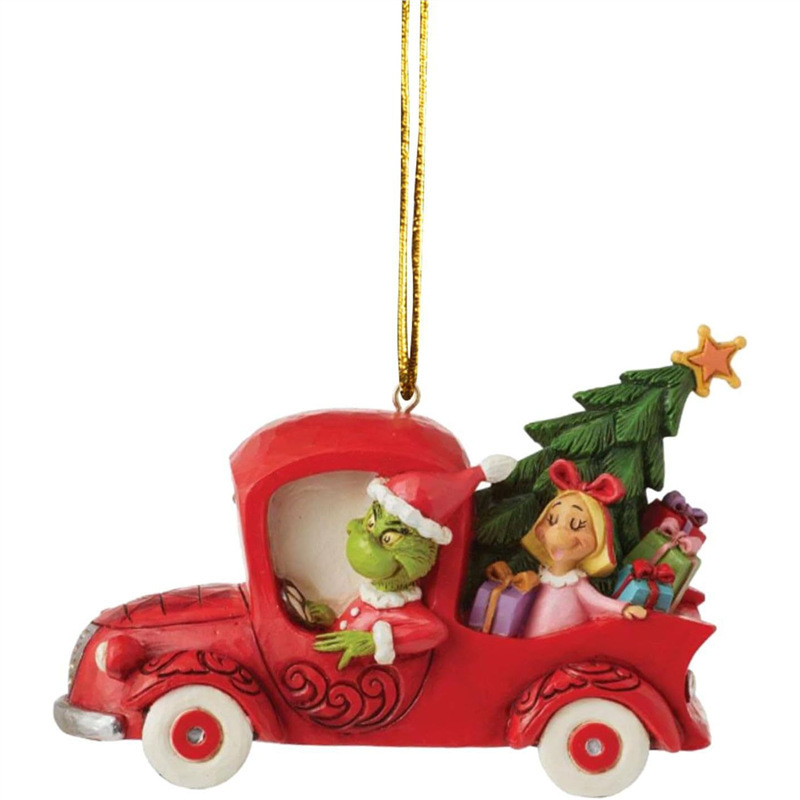 Nuevos productos interesantes de la serie verde de adornos de automóviles adornos del árbol de Navidad regalos de fiesta decoración del hogar