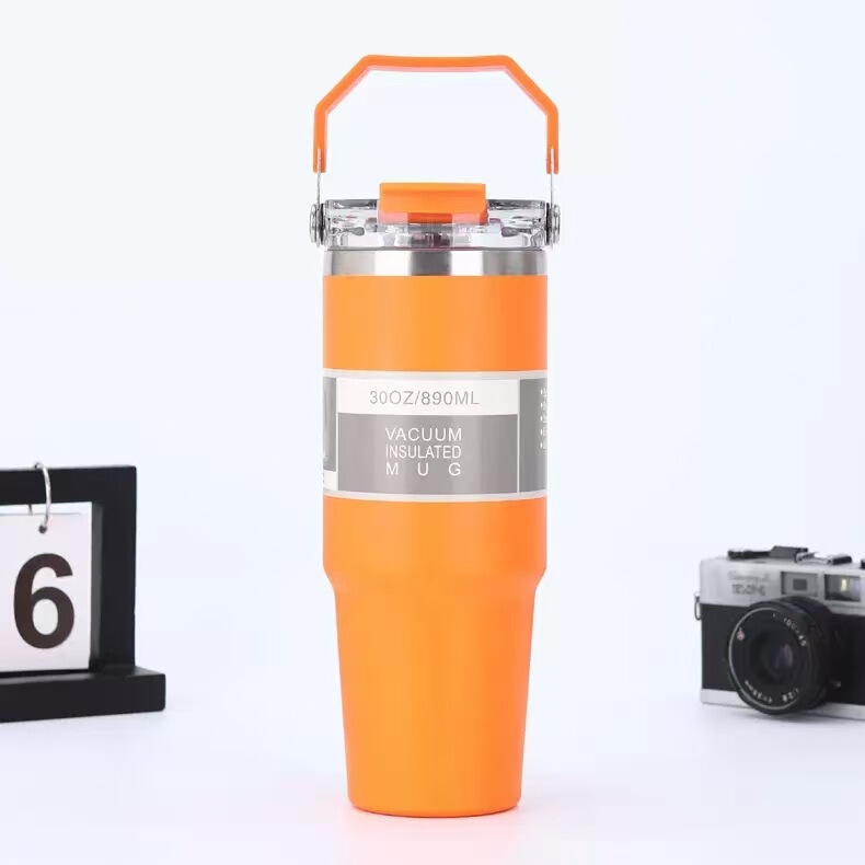 東南アジアアメリカンスタイル 20oz30oz カーカップポータブルシングルおよびダブルドリンク透明カバーアイスバ 304 ステンレス鋼魔法瓶カップ|undefined