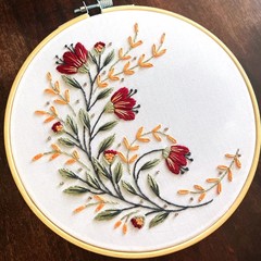 跨境新品Flower embroidery KIT波西米亚花卉刺绣材料包英文针法