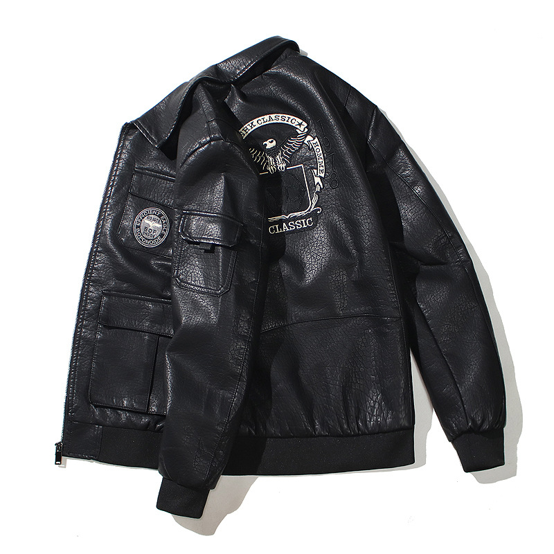 Chaqueta de cuero para hombres de primavera, chaqueta de cuero casual para hombres, chaqueta de cuero para jóvenes, chaqueta de moda para hombres.