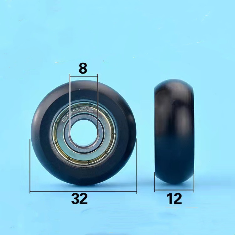 包胶塑料尼龙轴承内嵌608ZZ球面型滚动小轮子8*32*12mm家用