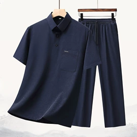 中老年休闲套装;中老年衬衫;中老年休闲裤