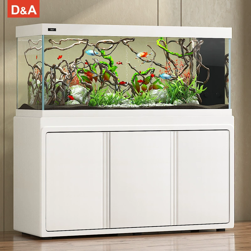 Большой аквариум для золотых рыбок для гостиной с шкафом, встроенный аквариум, самокачественный, нет необходимости менять воду, бытовой аквариум с нижним фильтром