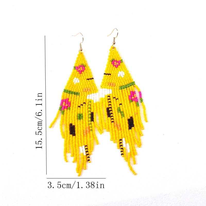 Women'S Gender 1 Pair Bohemian Geometric Beaded Glass Drop Earrings