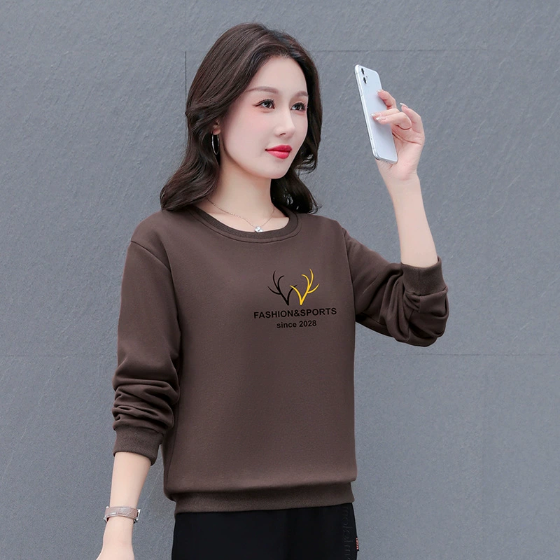 Свитер с круглым вырезом, весна и осень 2024, Свободный пуловер в Корейском стиле, уменьшающий возраст, в западном стиле