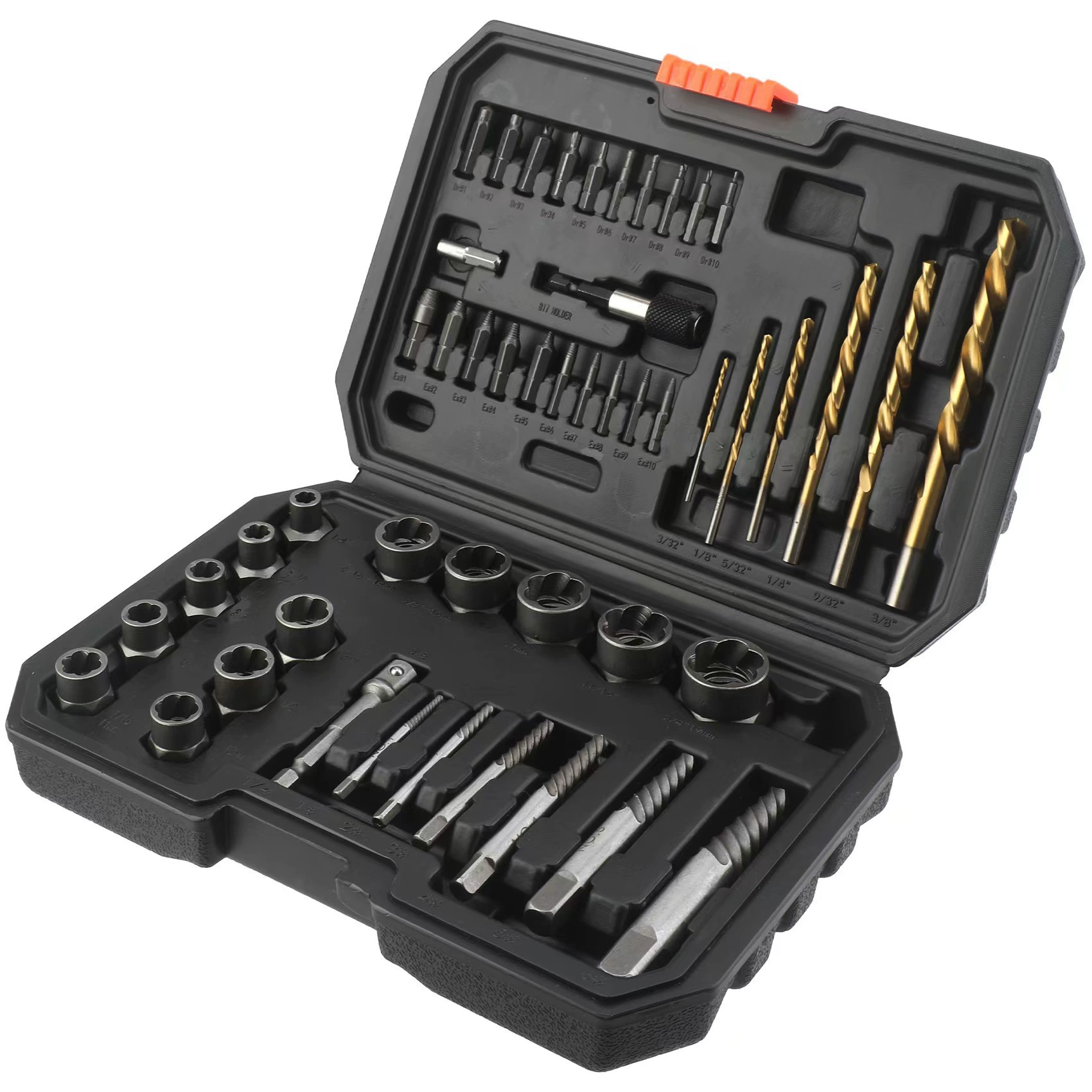 48 шт набор по extracting nut screw extractor sliding nut remover set twist drill disassembly tool disassembly