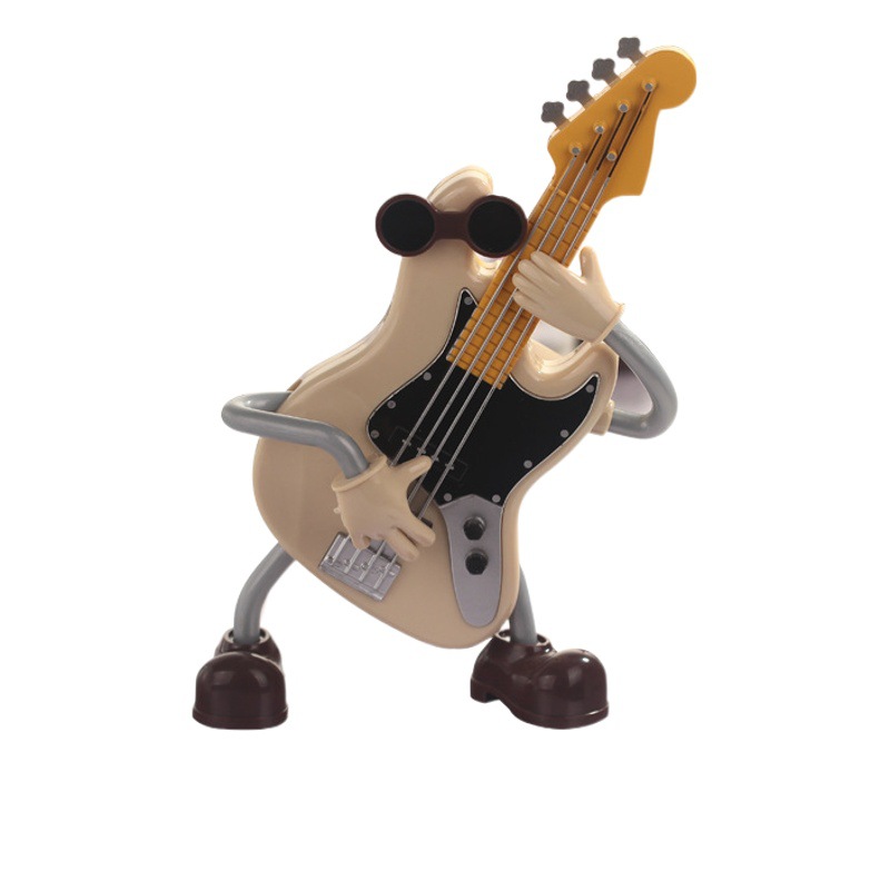 Creativo nueva guitarra muñeca caja de música oscilación automática decoración de escritorio caja de música de dibujos animados regalo de vacaciones al por mayor