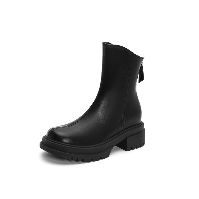 33 white short female niche 2024 autumn winter new small stature with increased thickness, thick soles, elastic and slim_voghion.com