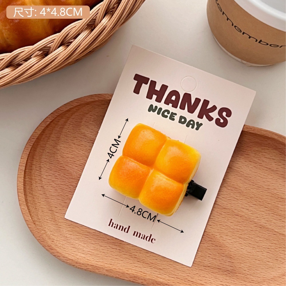 Creativo lindos pinzas de cabello gourmet pinzas de cabello pan pequeño pinzas de bordes pinzas de cabello para niñas BB pinzas de cabello al por mayor