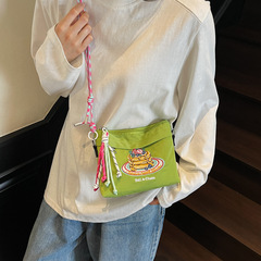 軽量旅行ショッピングクロスボディバッグ日本イン新しい高価値新鮮でかわいい刺繍コントラストカラーバッグ女性用