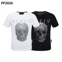 One-piece delivery foreign trade European and American fashion brand Philip plann printed short sleeve PP rhinestone skull quality T-shirt