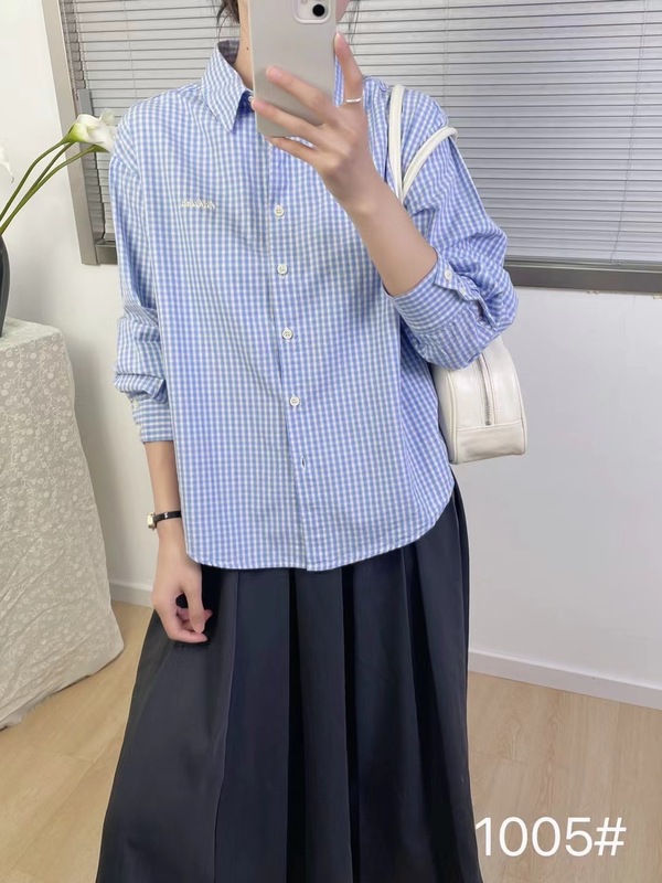 初秋韩系都市通勤风衬衣长袖字母刺绣品质翻领纯色白衬衫女ZLG12|undefined