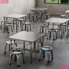 304特厚不锈钢折叠桌方形野外出租房食堂桌便携学习写字摆摊桌子