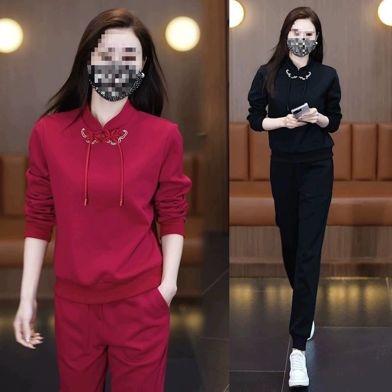 Autumn fashionable sports suit, sweatshirt, set, Chinese style