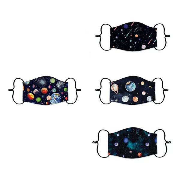 3D Starry Sky Printed Mask, Dustproof and Anti-Smog, with Filter Insert Option, Washable, Ear-Hanging, for Children and Adults, Formaldehyde-Resistant