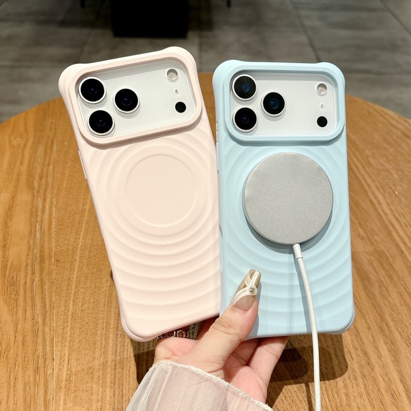 纯色波漾磁吸手机壳适用苹果17/16PROMAX个性全包iPhone15/14防摔|undefined