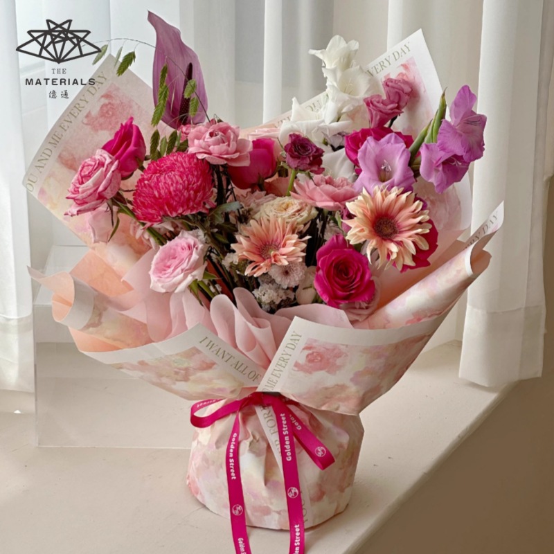 亿通流影纸花束网红加厚100g防水风华纸木棉艺术纸复古印花耐撕纸