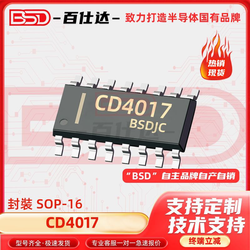 Микросхема счетчик CD4017BM Baishida SOP-16
