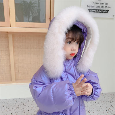 girl Down Jackets have more cash than can be accounted for Overknee Western style 2020 new pattern children baby Hair collar 90 White duck down Warm coat