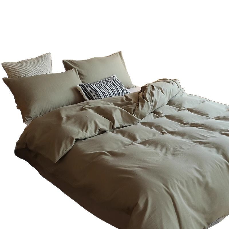 Parure de lit 4 pièces minimaliste double épaisseur pour saison_voghion.com